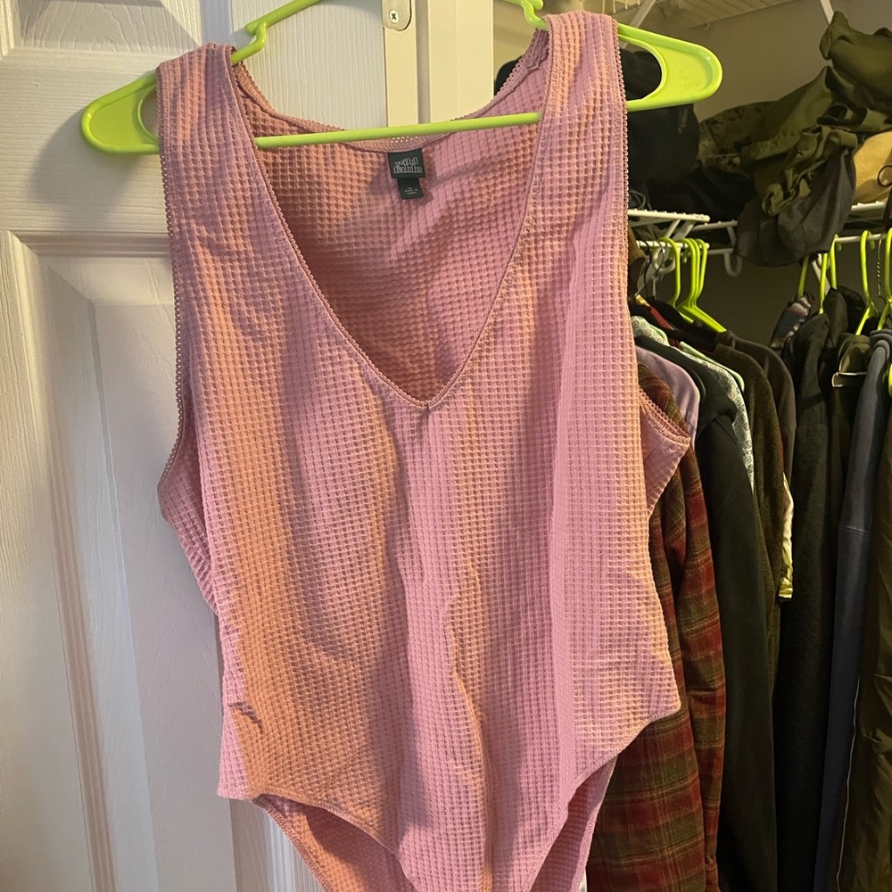 Wild Fable pink waffle body suit XL